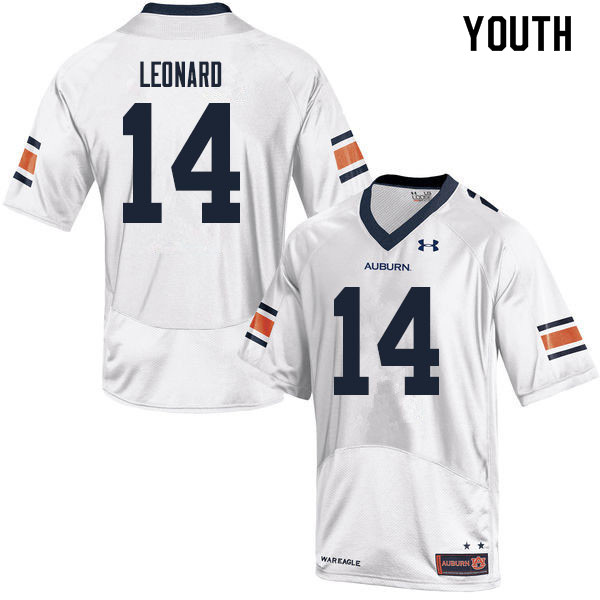 Youth #14 Traivon Leonard Auburn Tigers College Football Jerseys Sale-White